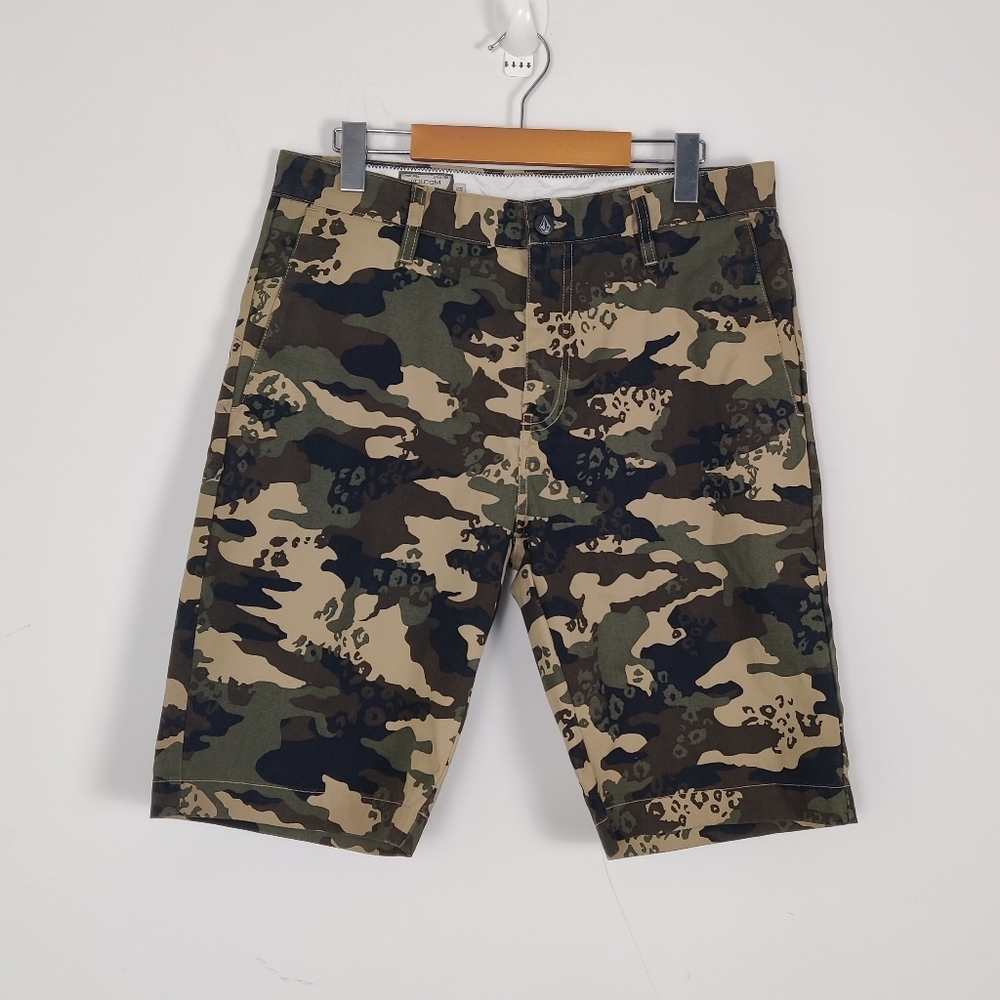 Volcom Men's Vmonty Stretch Camouflage Chino Shorts Size 31 Gorpcore